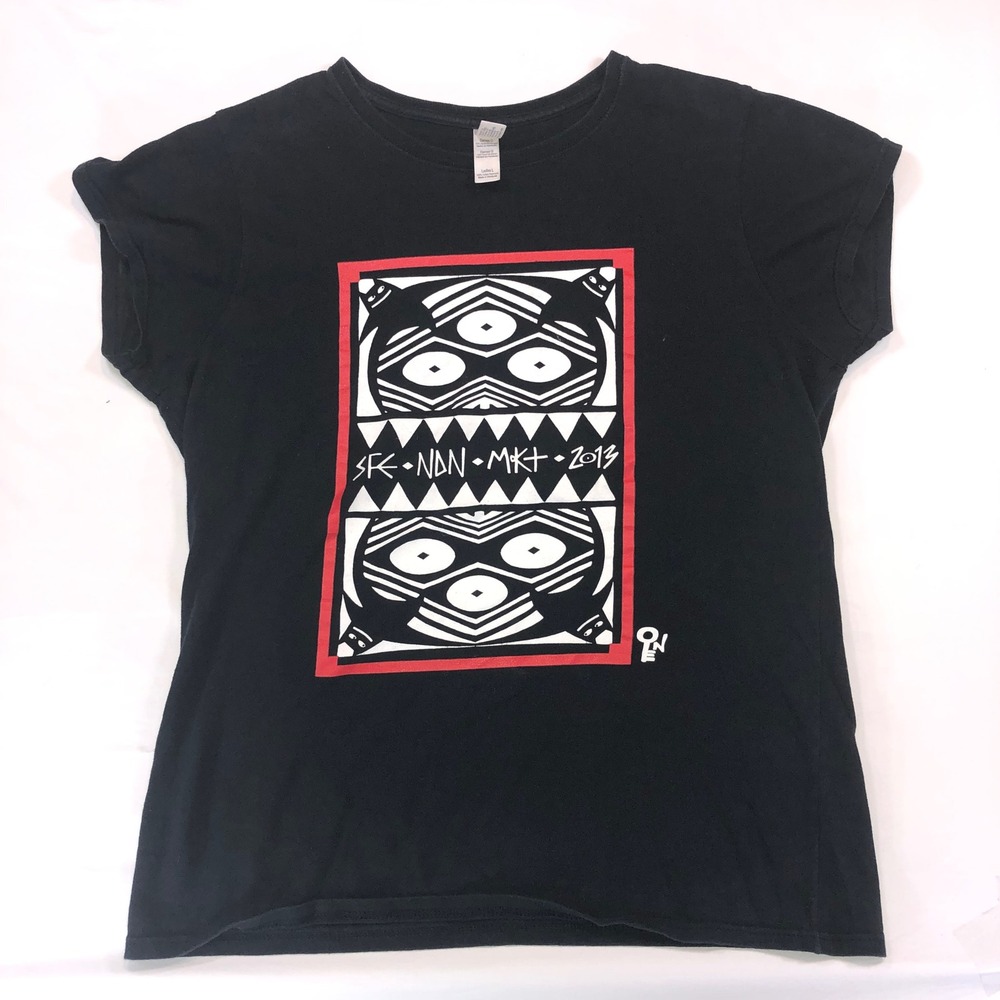 Gildan Softstyle SF-NON-MKT 2013 Graphic Tee Black Cotton T-Shirt Womens L